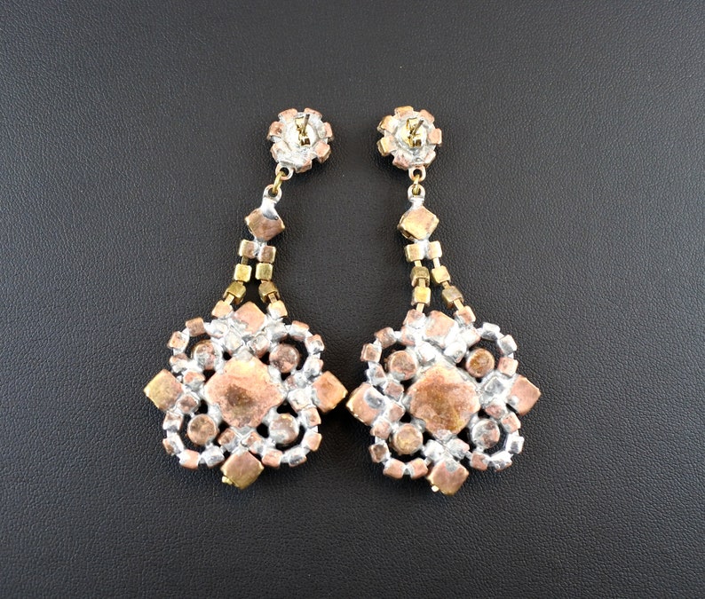 Vintage Crystal Bridal earrings Wedding jewelry Bridal jewelry Bridesmaid Gift earrings wedding dangle pierced long Earrings