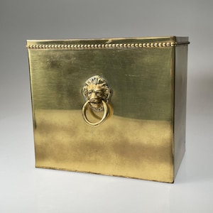 Lion Head Brass Plate Jardinere Cache Pot Planter Vintage Jacobson Calif Metal