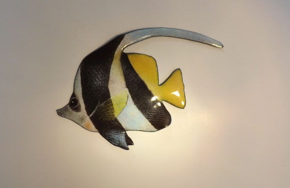 Enamel On Copper Banner Fish Bannerfish Wall Sculpture Etsy