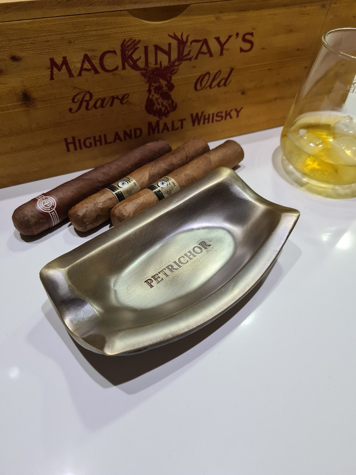 Brass Ashtray Engraved Double Cigar Ashtray Handmade Custom Etsy Denmark