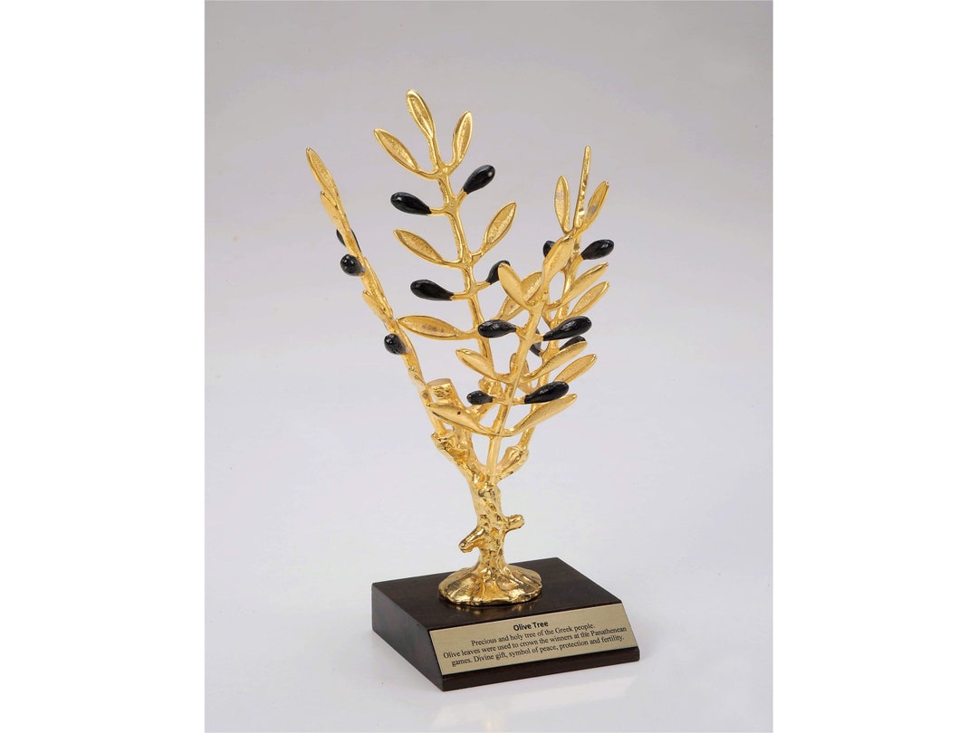 Brass Olive Tree Gift Idea Bronze Art Office Decor Symbol Etsy