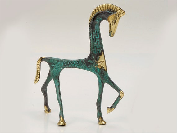 Handmade Bronze Horse Statue | Ancient Greek Mythology Decor, Museum Replica