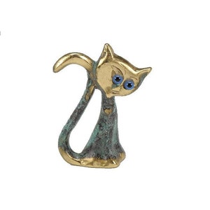 Brass Cat,Bronze Art,Gift ideas, Handmade Figures, Cat Figure,Home Decor
