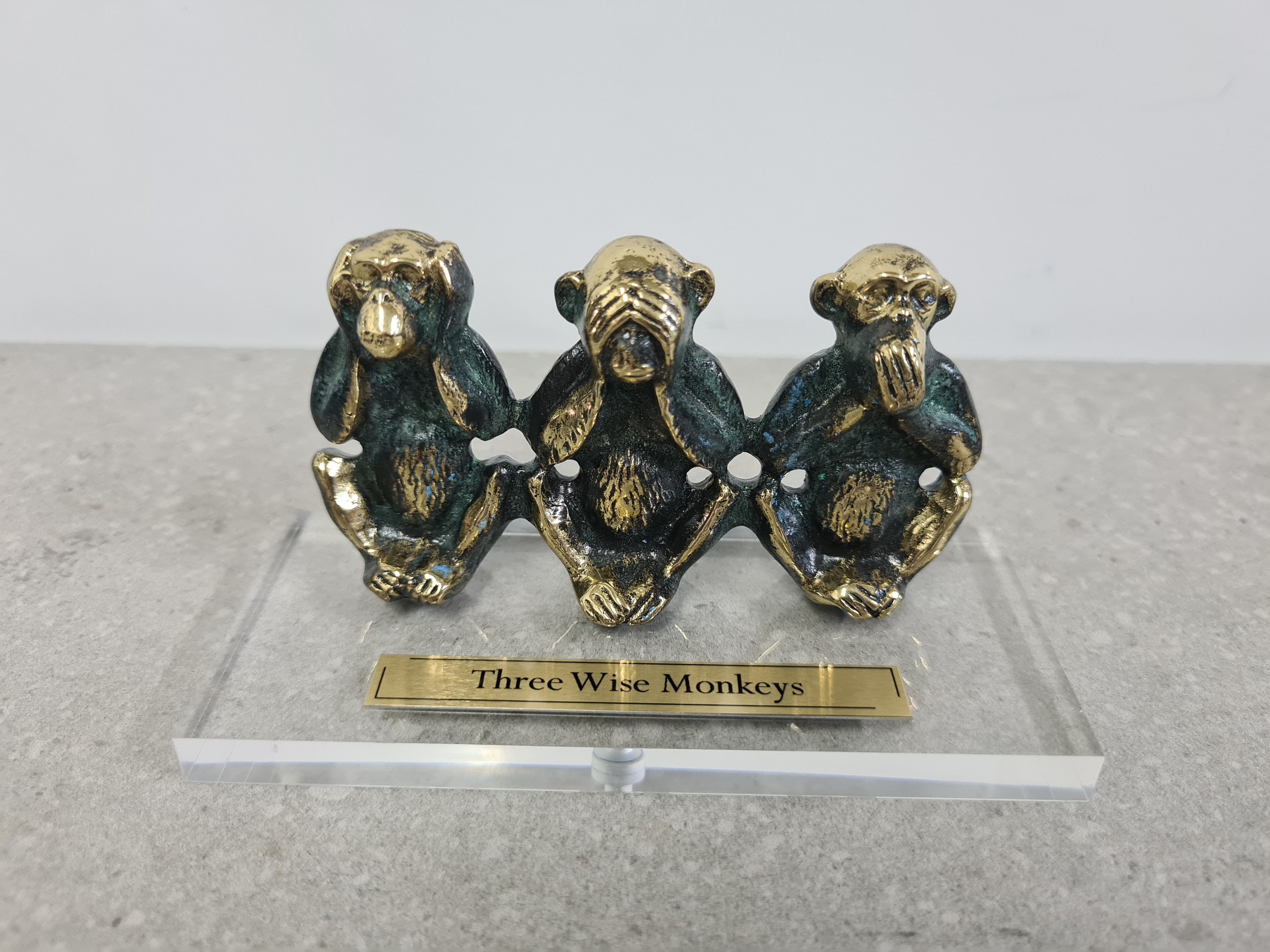 6 oder 15 STÜCK, Antik Silber 3D 3 Wise Monkeys Charm Anhänger