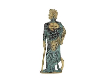 Statua in bronzo di Asclepio, dio greco della medicina, arte antica