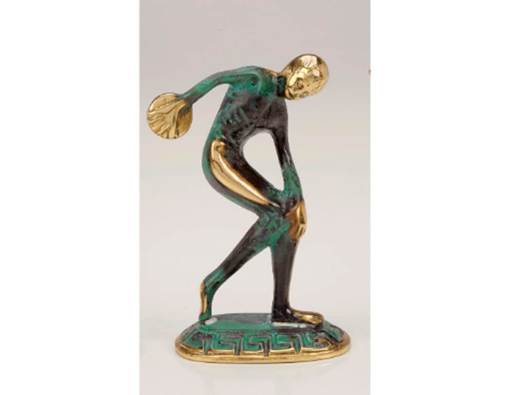 Reproduction En Bronze Du Discobole – Statue Hauteur 14cm – Neuf, Déco Antique