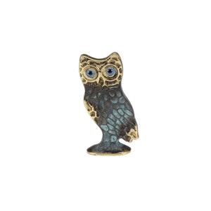 Brass OWL,Little Owl,Goddess Athena Symbol, Bronze Art Statue