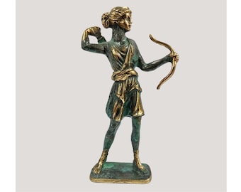 Artemis-Statue, handgefertigte Bronzeskulptur der griechischen Göttin, Mondgöttin-Dekoration, Geschenkidee aus der griechischen Mythologie, klassische Kunst