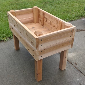 Extra Deep Premium Elevated Garden Bed on Legs ' Raise Gardening, Flower beds, Herd Planter, Untreated Western red Cedar, 2 or 3 feet tall