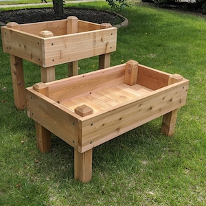 Premium Elevated Garden Bed on Legs ' Raise Gardening bed kit, Flower beds, Herd Planter, Untreated Western red Cedar, 2 feet,3 feet tall