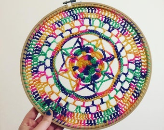 12" Crochet Mandala Dream Catcher Pattern, uk terms, digital download