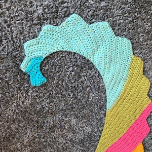 Surf's Up, shawl crochet pattern, uk terms, digital download image 3