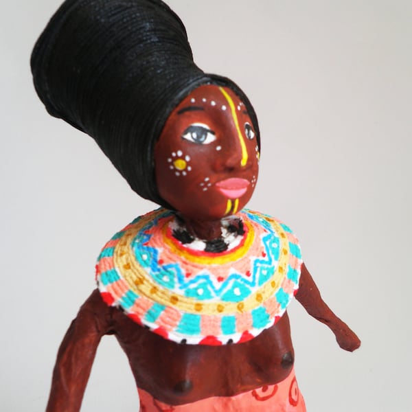 Tomasa. Cartapesta and air dry clay sculpture.