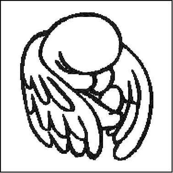 Alas De Angel Bebe Envuelven Diseno De Bordado De Perdida Etsy