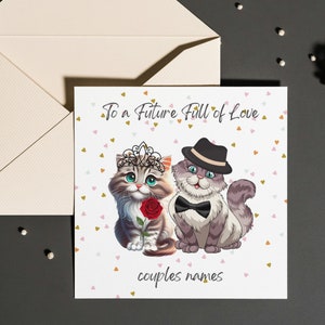 Personalisierte Hochzeitskarte, Hochzeitskarte mit Katzen, Mr and Mrs Hochzeitskarte, handgemacht umweltfreundliche Braut und Bräutigam Hochzeitskarte, Hochzeit