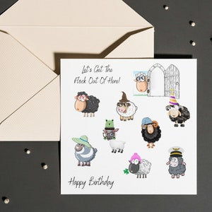 Humorous goat Birthday Card, Personalized Card featuring cartoon goats, funny goat themed birthday card for everyone, goat pun birthday card
