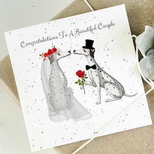 Cartão de casamento com cachorros, Cartão de casamento personalizado com cachorro, Cartão de casamento com cachorro, Cartão de casamento com tema de cachorro, Cartão de casamento para amantes de cachorros, Reciclar