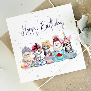 Divertente biglietto di auguri di compleanno a forma di gatto per gli amanti dei gatti, simpatico e divertente biglietto di auguri di compleanno per i proprietari di gatti, divertente biglietto di auguri di compleanno a forma di gatto fatto a mano con messaggio personale.