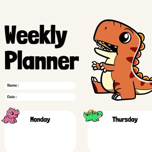 Dino Kids Weekly planner