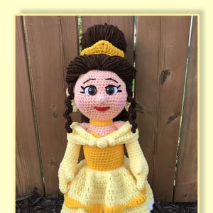 Belle Amigurumi crochet pattern, princess, Belle, beauty and the beast English PDF download only, this is not the finished doll image 1