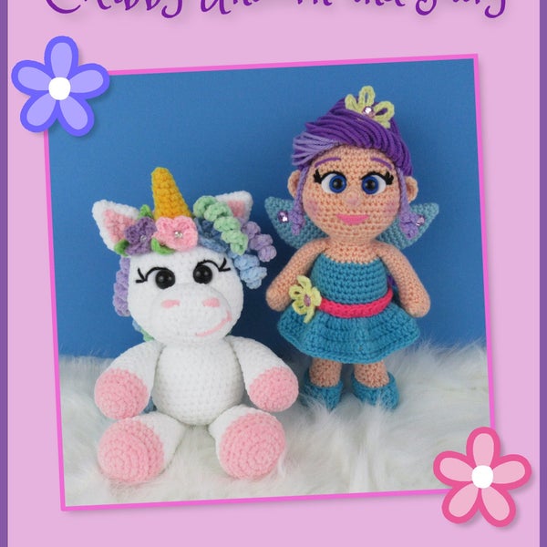 Unicorn and Fairy crochet pattern, unicorn, fairy (English PDF file only, this is not the finished doll)