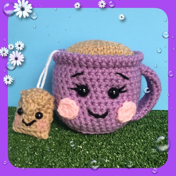 Teacup crochet pattern, doll, pin cushion (English PDF pattern only, this is not the finished doll)
