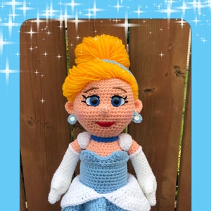 Cinderella Amigurumi crochet pattern, princess  (English PDF pattern only, this is not the finished doll)