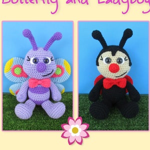 Butterfly And Ladybug crochet pattern (English PDF file only, this is not the finished doll)