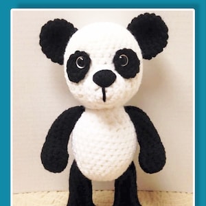 Panda Bear crochet pattern English PDF pattern only, this is not the finished doll image 1