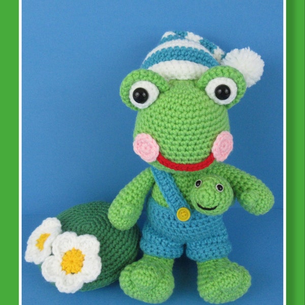 Frog crochet pattern, Nap Time Frog, frog, sleepy frog (English PDF file only, this is not the finished doll)