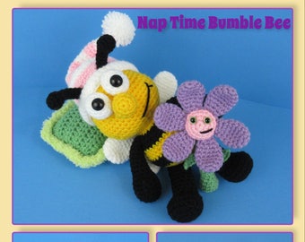 Bumble Bee crochet pattern, nap time bumble bee, bug (English PDF file only, this is not the finished doll)