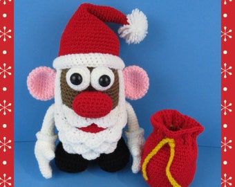 Mr. Potato Head Santa crochet pattern, potato head, christmas (English PDF file only, this is not the finished doll)