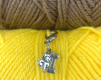 Crochet, Stitch Markers, Charms, Dog and Bone