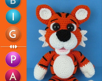 Tiger crochet pattern, Big PawsTiger (English PDF file only, this is not the finished doll)