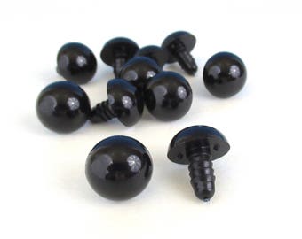 5-7mm Plastic Black Safety Eyes For Teddy Bear//Dolls//Toy Animal//Felting Gut