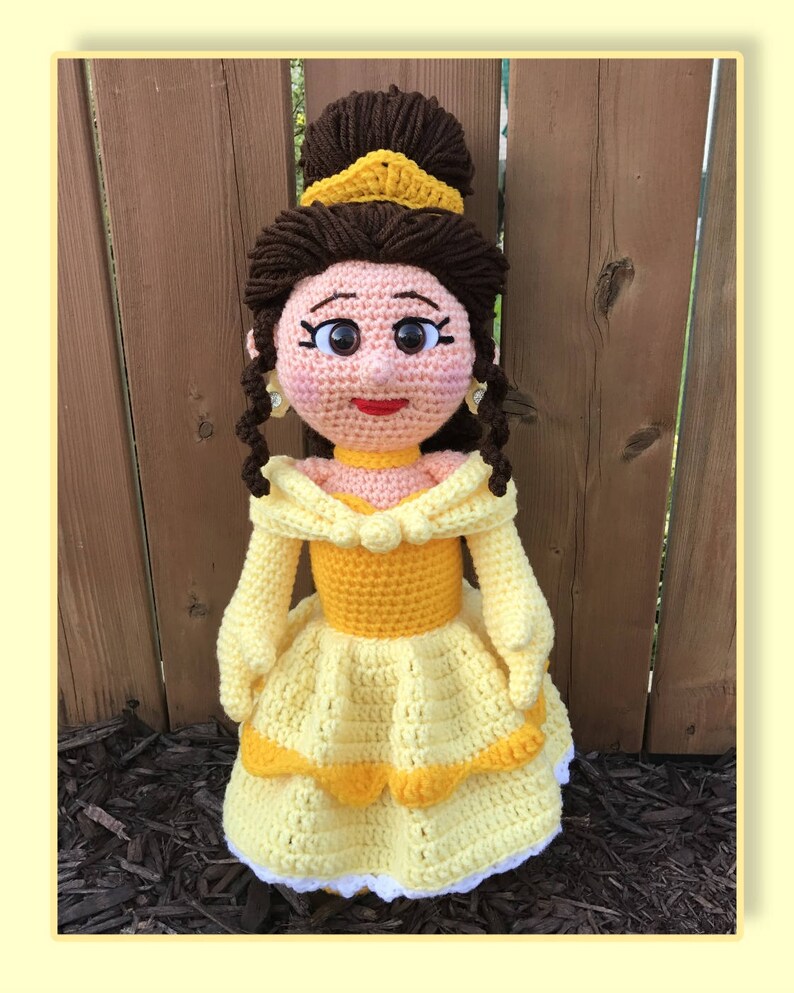 Belle Amigurumi crochet pattern, princess, Belle, beauty and the beast English PDF download only, this is not the finished doll image 1
