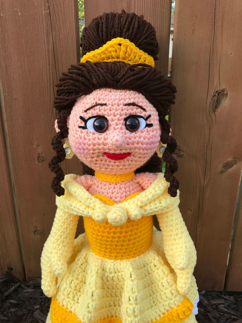 Belle Amigurumi crochet pattern, princess, Belle, beauty and the beast English PDF download only, this is not the finished doll image 4