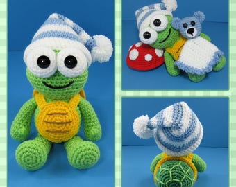 Turtle crochet pattern, nap time turtle (English PDF file only not the finished doll)