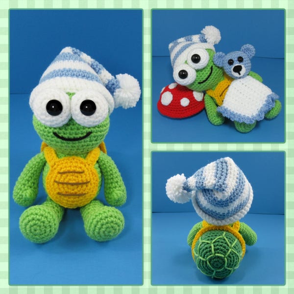 Turtle crochet pattern, nap time turtle (English PDF file only not the finished doll)