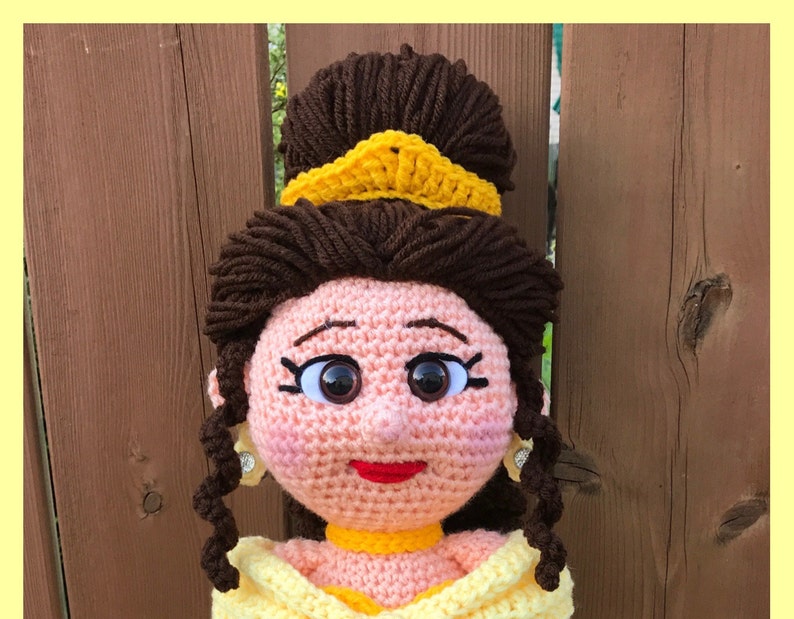 Belle Amigurumi crochet pattern, princess, Belle, beauty and the beast English PDF download only, this is not the finished doll image 5