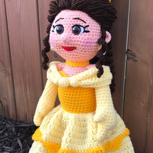 Belle Amigurumi crochet pattern, princess, Belle, beauty and the beast English PDF download only, this is not the finished doll image 3