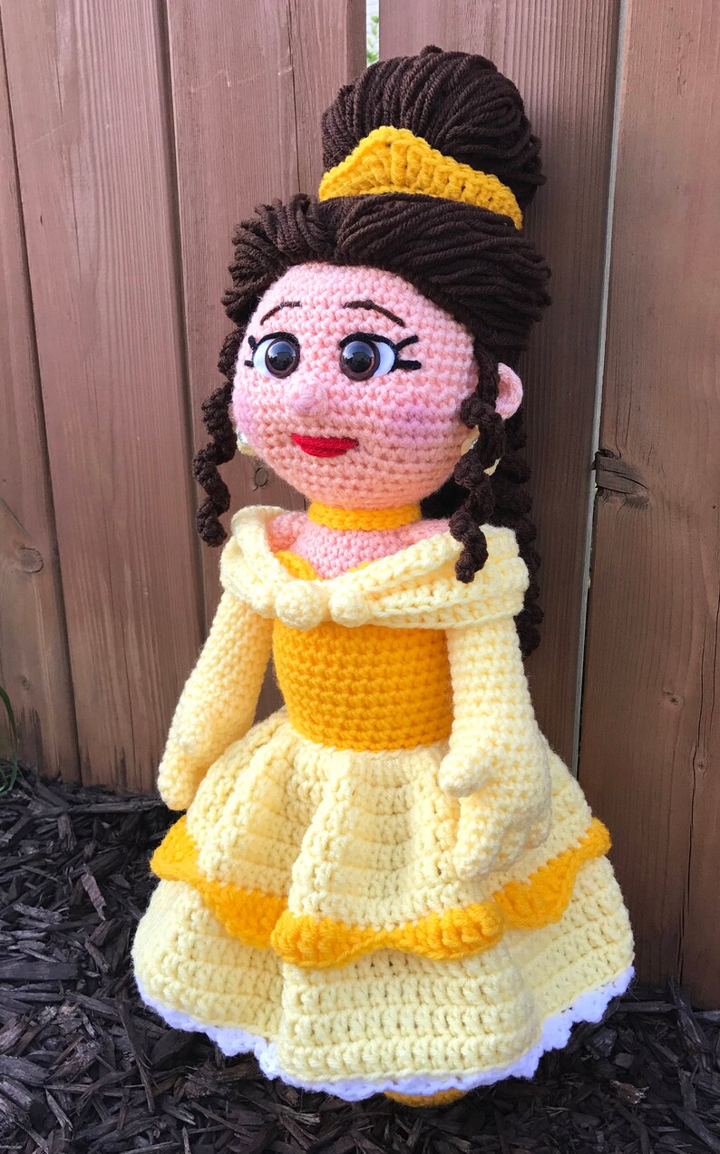 Belle Amigurumi crochet pattern, princess, Belle, beauty and the beast English PDF download only, this is not the finished doll image 3