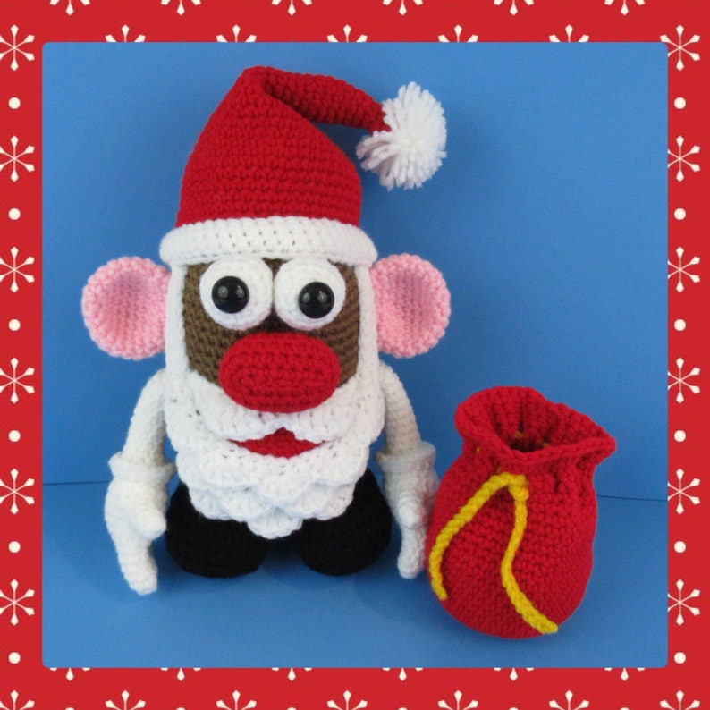 Mr. Potato Head Santa crochet pattern, potato head, christmas English PDF file only, this is not the finished doll image 1