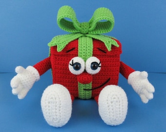 Christmas Present crochet pattern, Crochet gift box pattern (English PDF file only, this is not the finished doll)