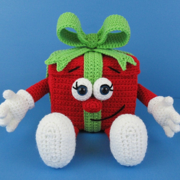 Christmas Present crochet pattern, Crochet gift box pattern (English PDF file only, this is not the finished doll)