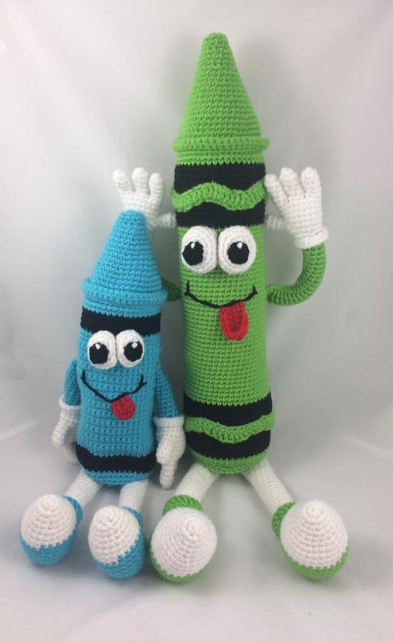 Crayola Crayon crochet pattern Scribbles and Dottie Amigurumi | Etsy