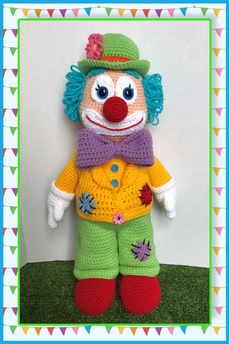 Clown Amigurumi crochet pattern, clown, funny clown English PDF only not the finished doll image 1