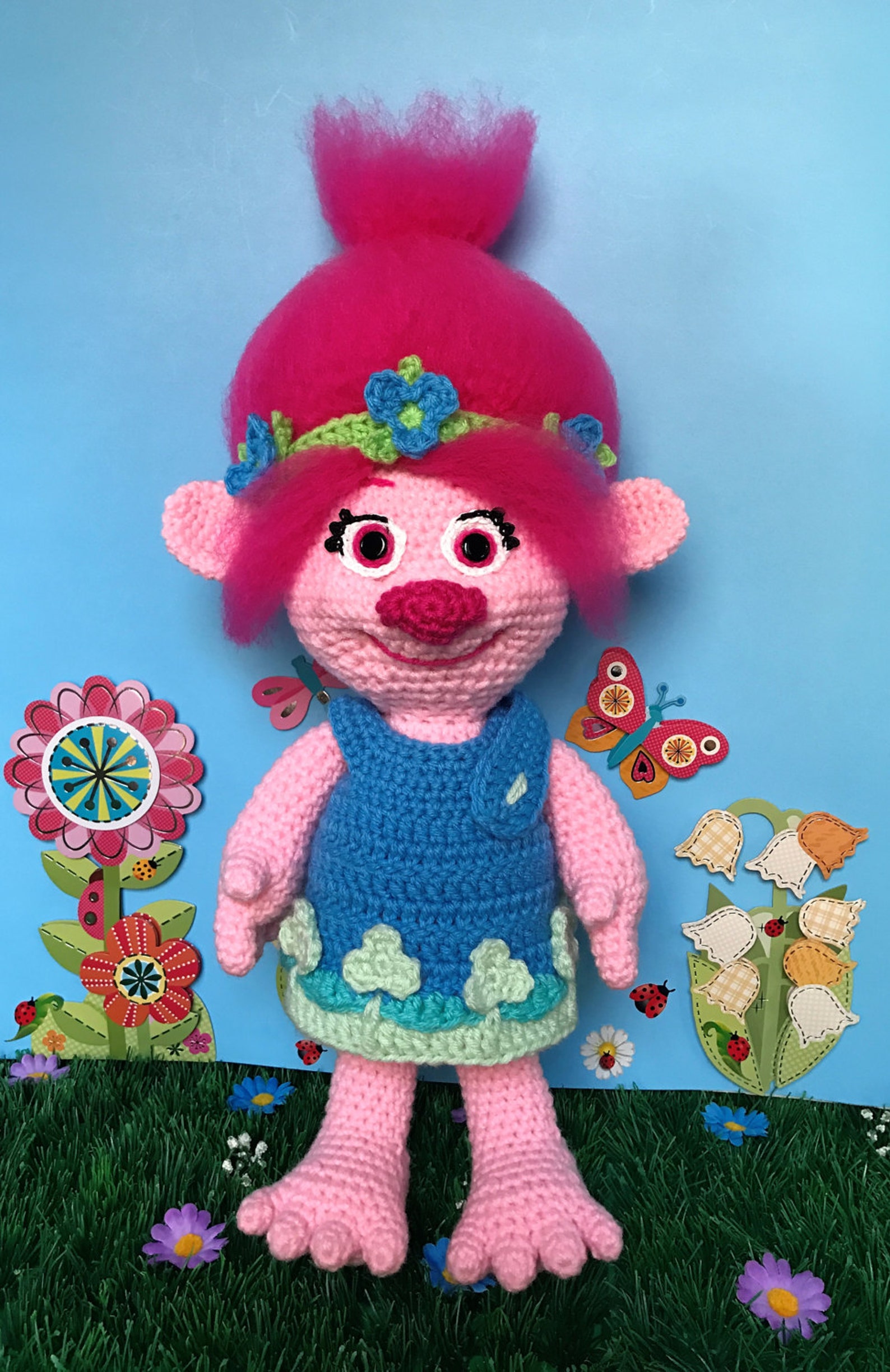 Poppy Troll Amigurumi Crochet Pattern english PDF Pattern Etsy
