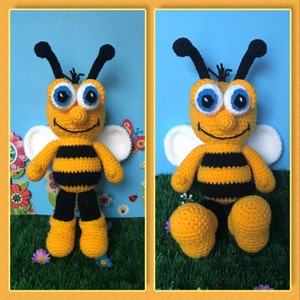 Bumble Bee crochet pattern, Mr. Buzzbee, bug (English PDF pattern only, not the finished doll)
