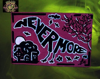 Wooden Fridge Magnet Nevermore